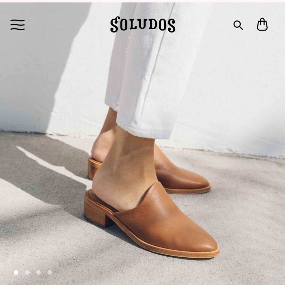 Soludos Venetian Mule Tan Leather Sz 6